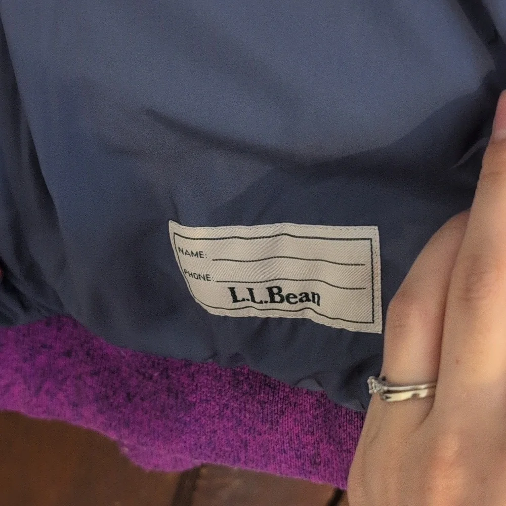 L.L Bean Purple Thick Hoodie Jacket Full Zip Size Girl's Medium (10/12)